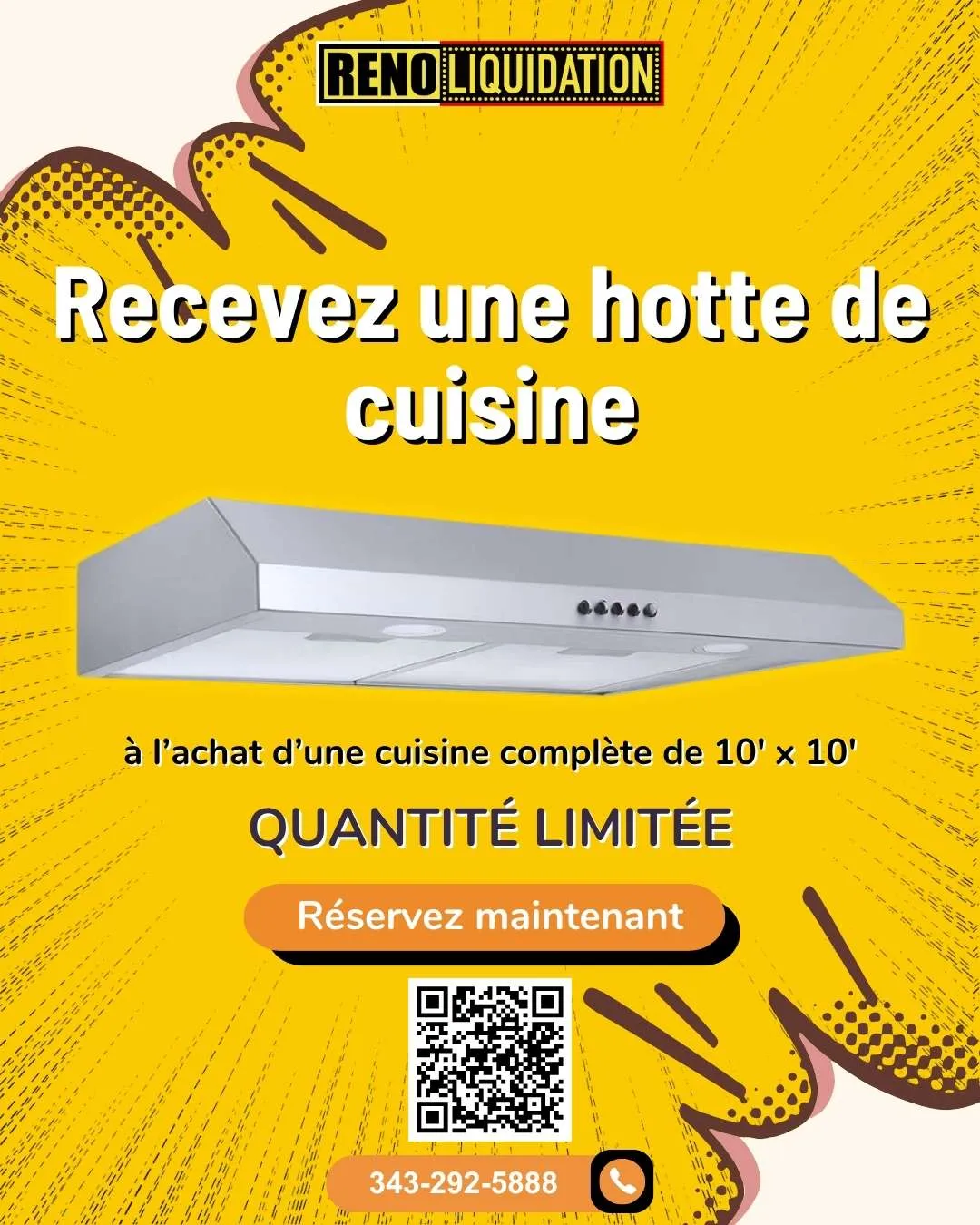 Recevez une hotte de cuisine