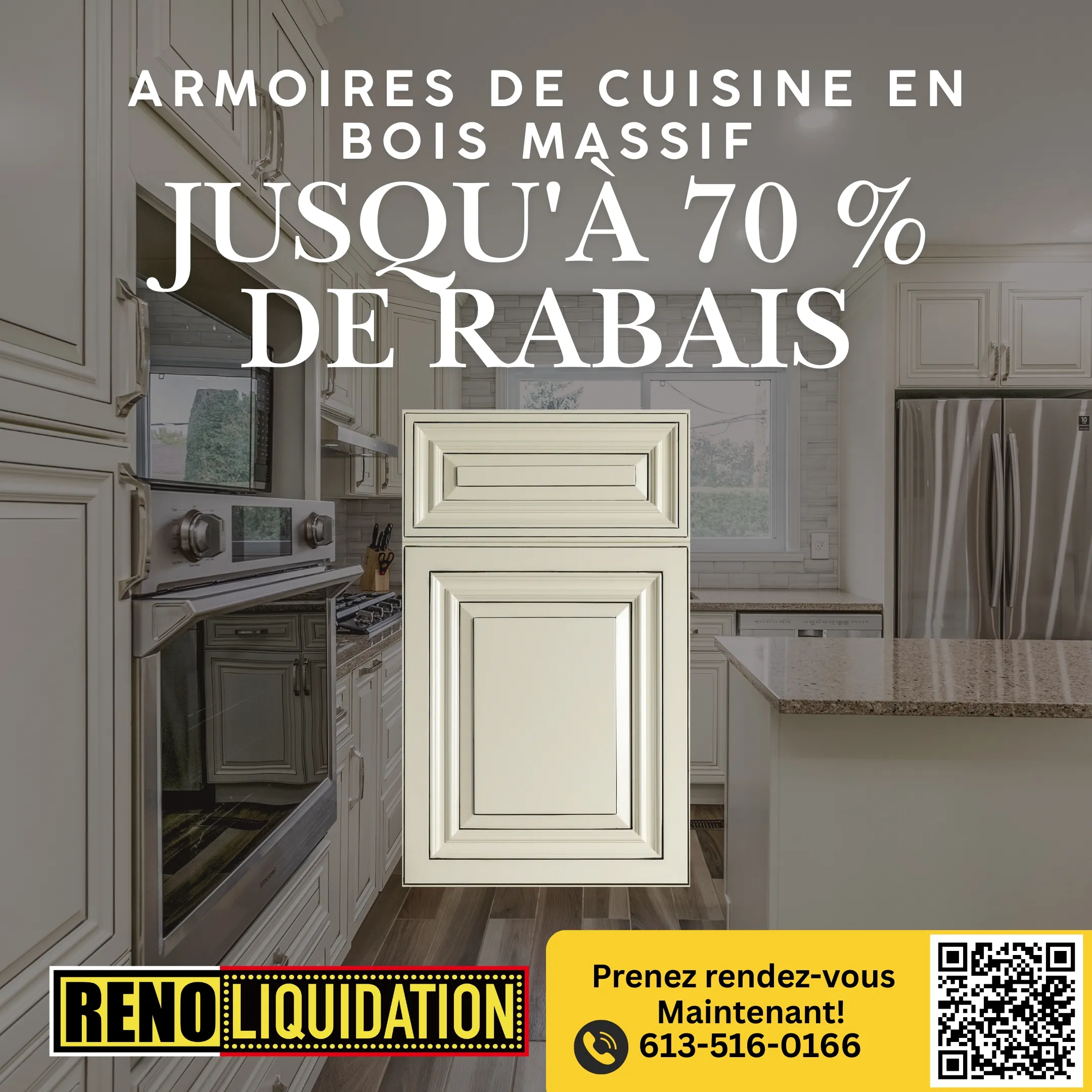 Armoires de cuisine en bois massif jusqu'à 70 % de rabais